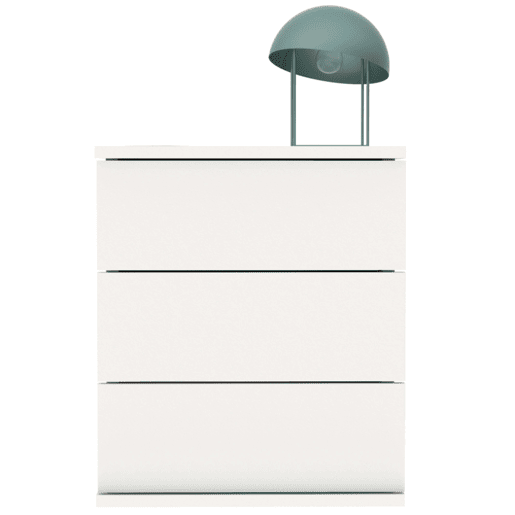 Mesa de Cabeceira Dana em Branco com 3 Gavetas Quarto Sala 49x41x40 cm