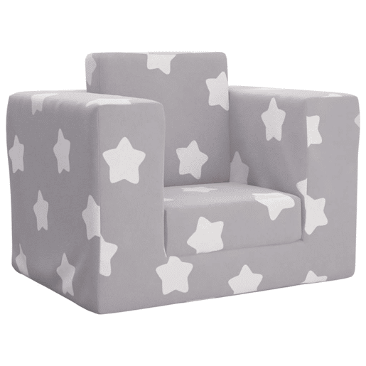 Sofá-cama, Sofá conversível infantil de c estrelas pelúcia cinzento-claro