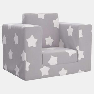 Sofá-cama, Sofá conversível infantil de c estrelas pelúcia cinzento-claro