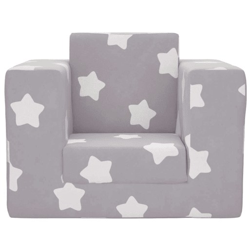 Sofá-cama, Sofá conversível infantil de c estrelas pelúcia cinzento-claro