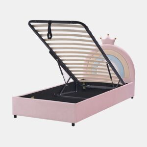 Beliani Cama infantil com arrumação Veludo GRISETOT