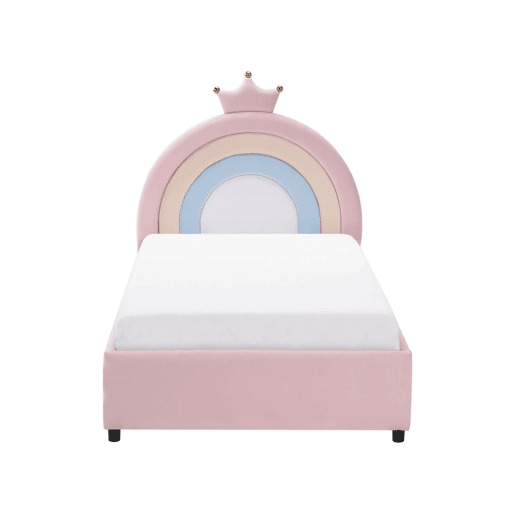 Beliani Cama infantil com arrumação Veludo GRISETOT