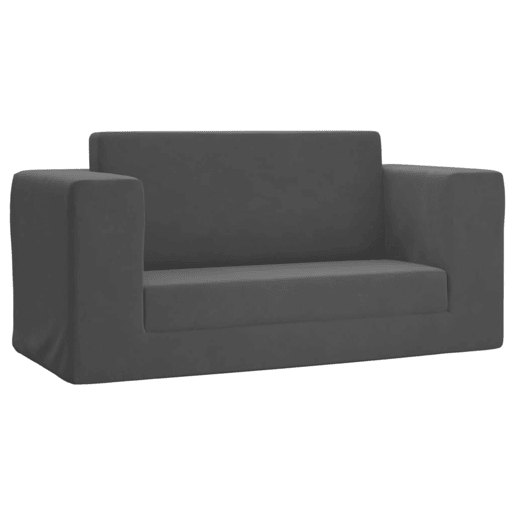 Sofá-cama infantil, Sofá conversível para crianças de 2 lugares pelúcia macia antracite Sofá-cama infantil, Sofá conversível para crianças de 2 lugares pelúcia macia antracite
