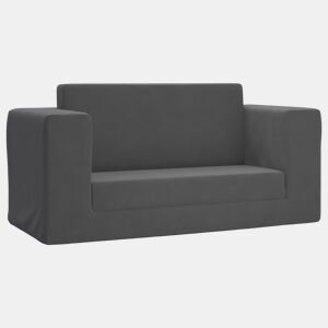Sofá-cama infantil, Sofá conversível para crianças de 2 lugares pelúcia macia antracite