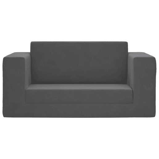 Sofá-cama infantil, Sofá conversível para crianças de 2 lugares pelúcia macia antracite Sofá-cama infantil, Sofá conversível para crianças de 2 lugares pelúcia macia antracite