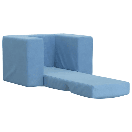 Sofá-cama, Sofá conversível infantil pelúcia macia azul