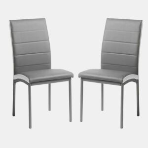 Pacote de 2 cadeiras de cozinha Meli para sala de jantar em couro sintético moderno, 92 x 54 x 45 cm