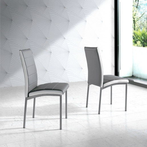Pacote de 2 cadeiras de cozinha Meli para sala de jantar em couro sintético moderno, 92 x 54 x 45 cm Pacote de 2 cadeiras de cozinha Meli para sala de jantar em couro sintético moderno, 92 x 54 x 45 cm