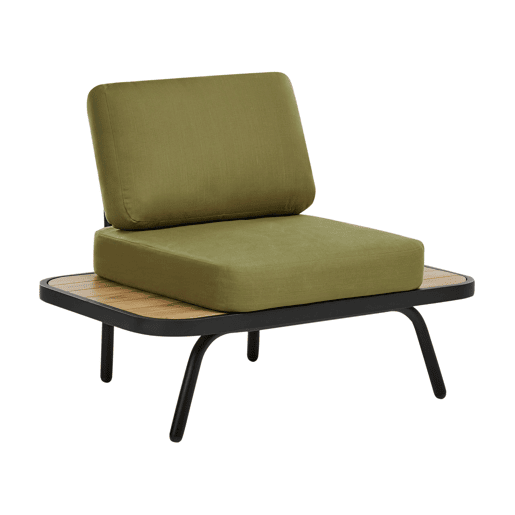 Conjunto de jardim com mesa 4 lugares MINOZZO Madeira de Acácia certificada Verde-oliva