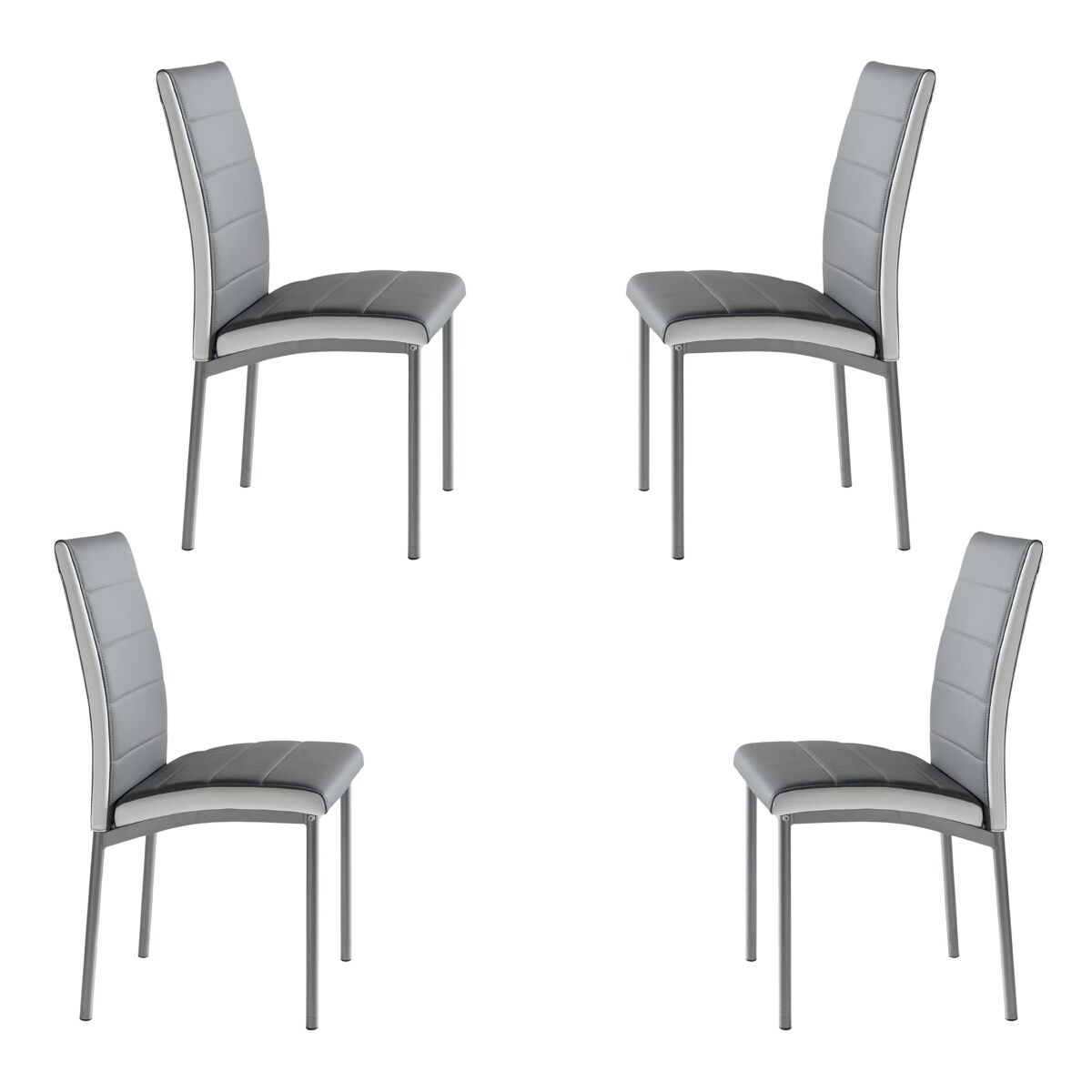 Pack sillas meli de comedor estilo contemporáneo salón cocina polipiel modernas 92x54x45 cm
