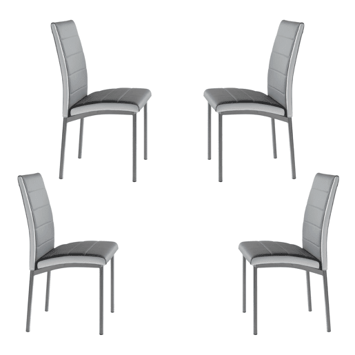 Pacote com 4 cadeiras de jantar Meli para cozinha em couro sintético moderno, 92 x 54 x 45 cm