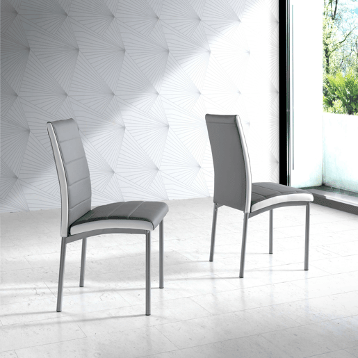 Pacote com 4 cadeiras de jantar Meli para cozinha em couro sintético moderno, 92 x 54 x 45 cm