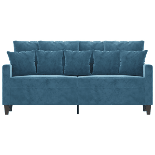 Sofá de 2 lugares - Sofá fixo veludo 140 cm azul