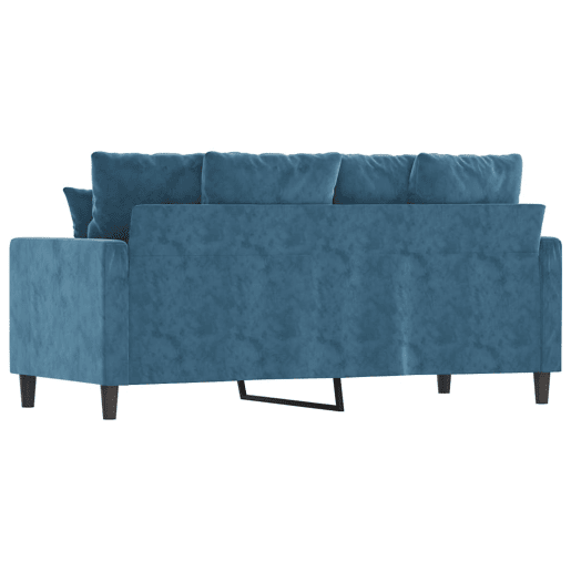 Sofá de 2 lugares - Sofá fixo veludo 140 cm azul