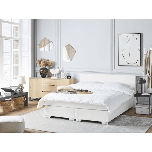 Beliani Cama continental Pele sintética PRESIDENT
