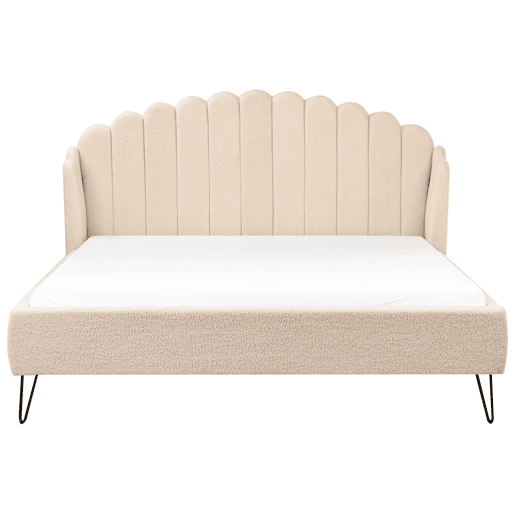Cama Bouclé AMBILLOU 180 x 200 cm Creme