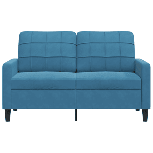 Sofá de 2 lugares - Sofá fixo veludo 120 cm azul