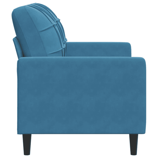 Sofá de 2 lugares - Sofá fixo veludo 120 cm azul