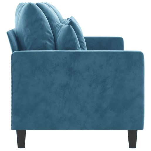Sofá de 3 lugares - Sofá fixo 180 cm veludo azul