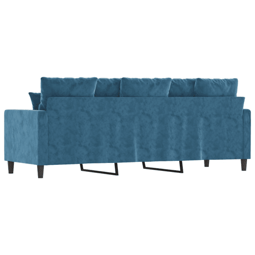 Sofá de 3 lugares - Sofá fixo 180 cm veludo azul