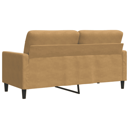 Sofá de 2 lugares - Sofá fixo veludo 140 cm castanho