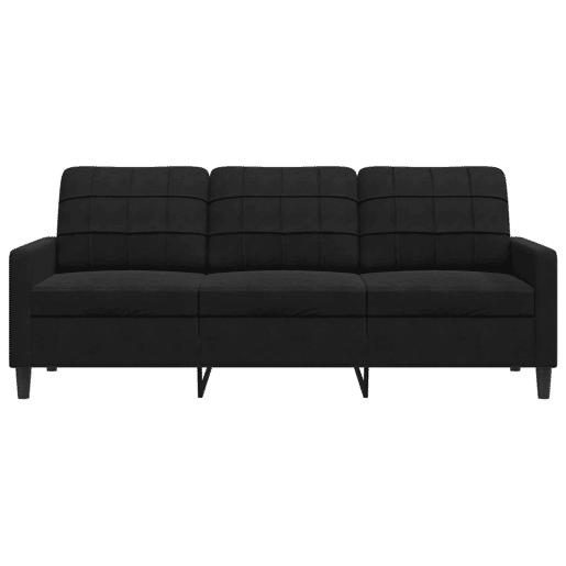 Sofá de 3 lugares - Sofá fixo 180 cm veludo preto