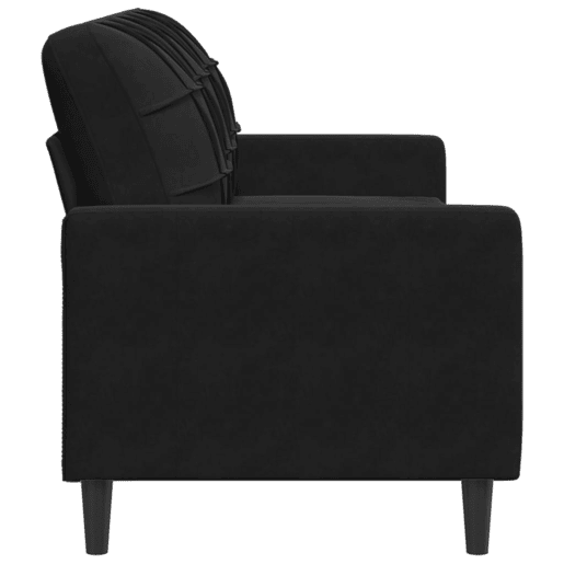 Sofá de 3 lugares - Sofá fixo 180 cm veludo preto