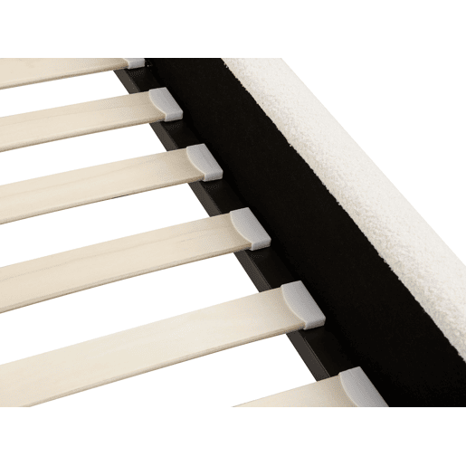 Cama Bouclé AMBILLOU 140 x 200 cm Branco creme