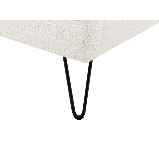 Cama Bouclé AMBILLOU 140 x 200 cm Branco creme