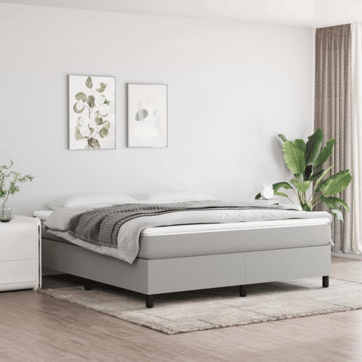 Cama de casal - Estrutura de cama sem colchão 160x200 cm tecido cinzento-claro