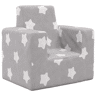 Sofá infantil - Sofá para crianças de c estrelas pelúcia cinzento-claro
