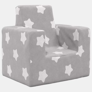 Sofá infantil - Sofá para crianças de c estrelas pelúcia cinzento-claro