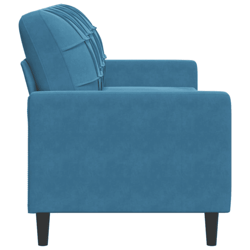 Sofá de 3 lugares - Sofá fixo 180 cm veludo azul