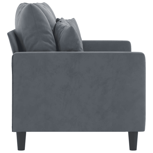 Sofá de 2 lugares - Sofá fixo 120 cm veludo cinza-escuro