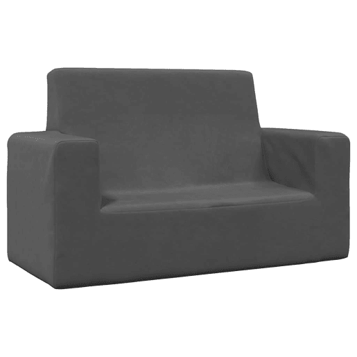 Sofá infantil - Sofá para crianças de 2 lugares pelúcia antracite Sofá infantil - Sofá para crianças de 2 lugares pelúcia antracite