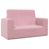 Sofá infantil - Sofá para crianças de 2 lugares pelúcia rosa