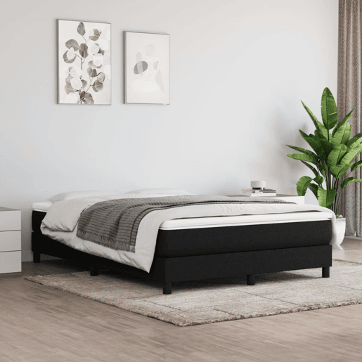 Cama de casal - Estrutura de cama sem colchão 140x190 cm tecido preto