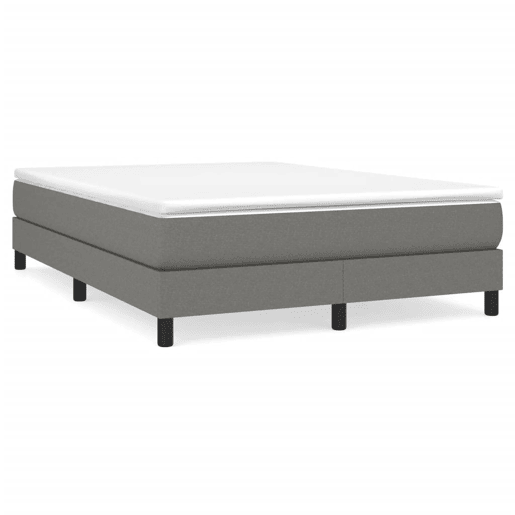Cama de casal - Estrutura de cama sem colchão 140x190 cm tecido cinzento-escuro