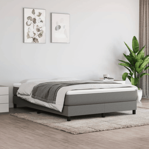 Cama de casal - Estrutura de cama sem colchão 140x190 cm tecido cinzento-escuro