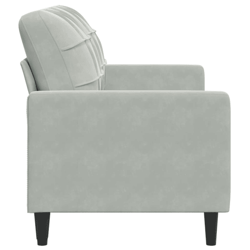 Sofá de 2 lugares - Sofá fixo 140 cm veludo cinza-claro