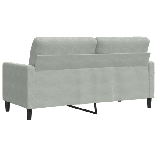 Sofá de 2 lugares - Sofá fixo 140 cm veludo cinza-claro