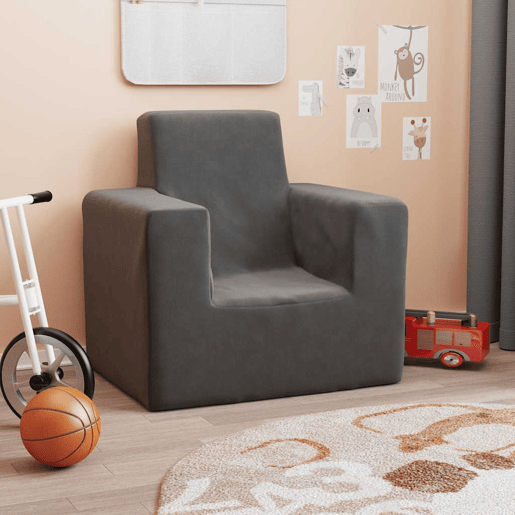 Sofá infantil - Sofá para crianças pelúcia macia antracite Sofá infantil - Sofá para crianças pelúcia macia antracite