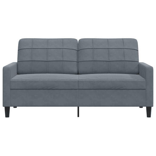 Sofá de 2 lugares - Sofá fixo 140 cm veludo cinza-escuro