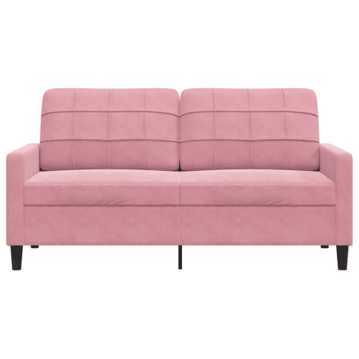 Sofá de 2 lugares - Sofá fixo veludo 140 cm rosa