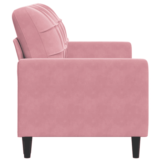 Sofá de 2 lugares - Sofá fixo veludo 140 cm rosa