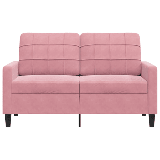 Sofá de 2 lugares - Sofá fixo veludo 120 cm rosa