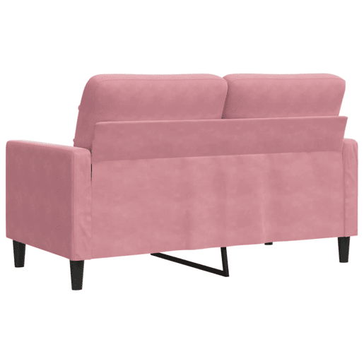 Sofá de 2 lugares - Sofá fixo veludo 120 cm rosa