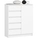 Cómoda K80 AKORD 5 cajones 1 puerta 80 Cómoda K80 AKORD 5 cajones 1 puerta 80 Blanco