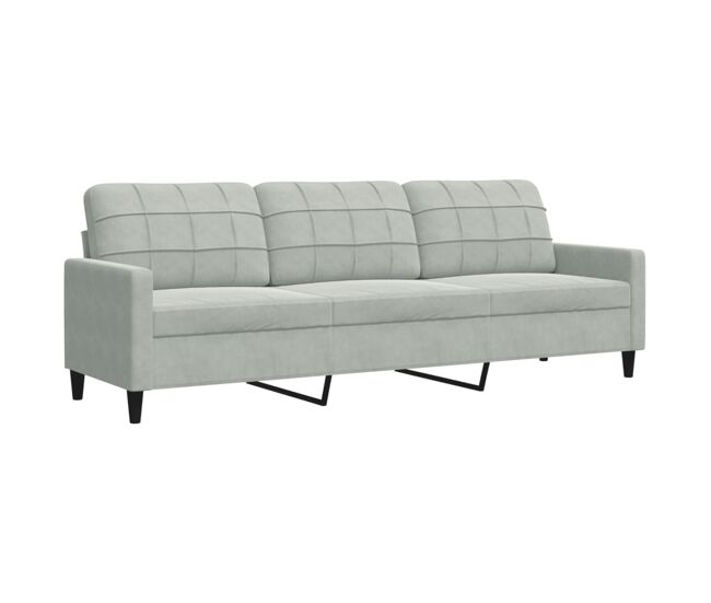 Sofá de 3 plazas - sofá de salón terciopelo gris claro 210 cm