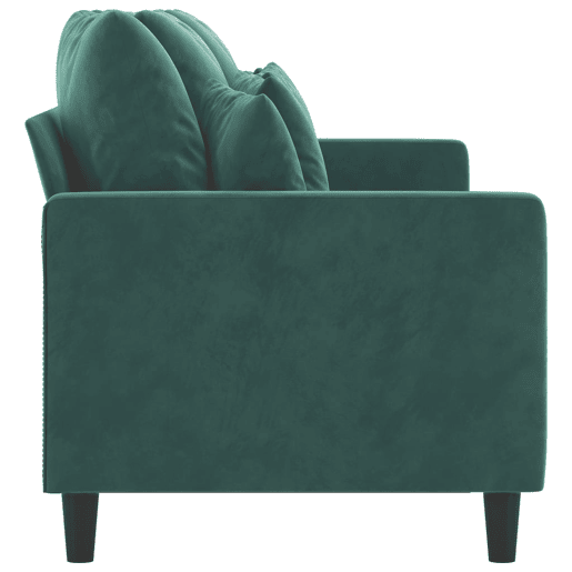 Sofá de 3 lugares - Sofá fixo 180 cm veludo verde-escuro